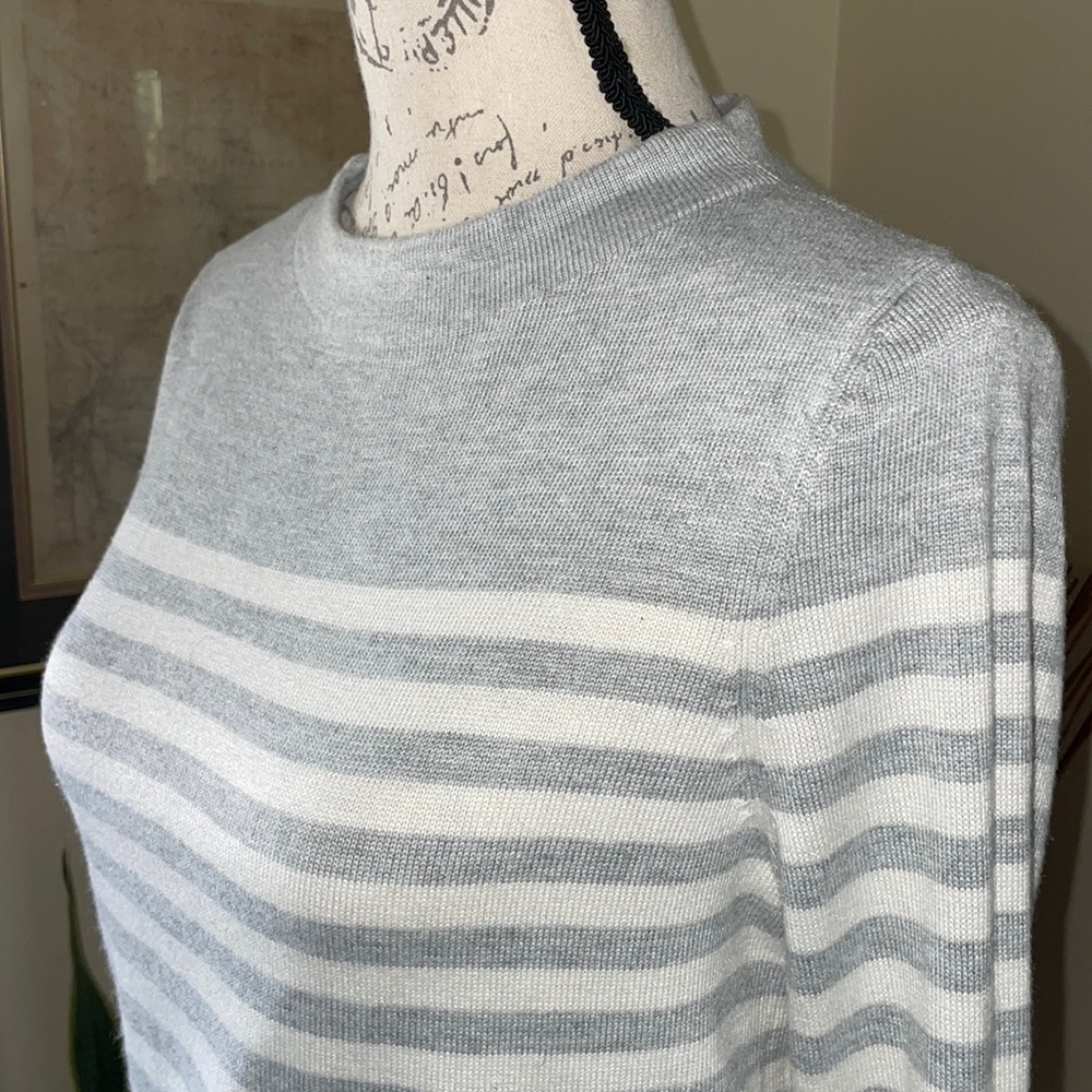 Talbots MockNeck Striped Knit Sweater - Picture 5 of 8